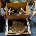 Divers tinnen servies