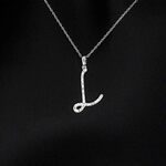 Hanger met natuurlijke diamanten in de letter L, excl. ketting