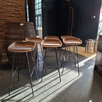 6x Design barkruk Vepa, Hemp, zwart bruin, bouwjaar 2023