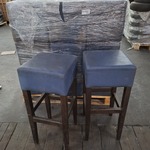 Partij barkrukken  Blauw/bruin