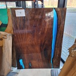 Epoxy eettafel 120×90, Blauw, 2025