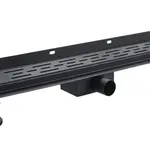 5x Douchegoot 100x7cm met muurflens zwart rvs Dynamic Way