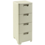 Curver 209907 Storage Drawer Tower Wicker Look