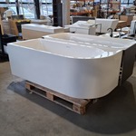 Ligbad -back to the wall, Best Design, MUNSTER-links, Glans wit