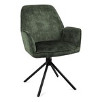 2x Roterende eetkamerstoel, Velvet, moss