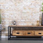 TV meubel mangohout/stealframe