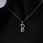 Hanger met natuurlijke diamanten in de letter B, excl. ketting