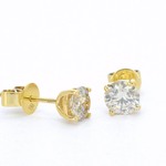 Gouden solitair oorbellen 1.60 carat