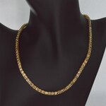 Geelgouden exclusieve tennis collier met champagne en cognac diamanten