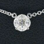 Witgouden ketting en hanger met diamant
