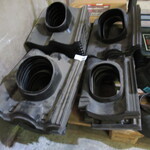 Partij pannen met uitloop sparingen