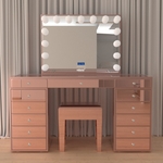 Make-up tafel Vonato, RoseAura, hoogglans roze