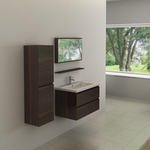 Badkamermeubel Vonato, Modular 130, donker hout decor