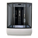 Stoomcabine Vonato, RectaTherm Steamline, zwarte cabine, wit bad