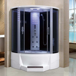 Stoomcabine Vonato, Halvo ThermoLux, zwarte cabine, wit bad