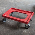 Ca. 80x Kunsstof transportroller t.b.v. Euronorm bakken/kratten, Delmo