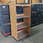 9x Houten showroom meubel op wielen