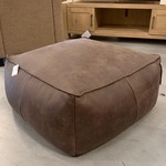 Poef, bruin, 80×80 cm