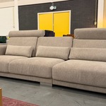 Loungebank, grijs/beige, 290×110 cm