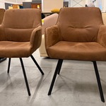 2x Eetkamerstoel, cognac