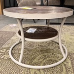 Salontafel, wit/bruin, 70×47 cm