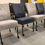 4x Eetstoel, grijs/blauw