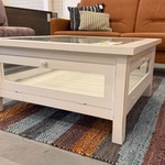 Salontafel, wit, 90×90 cm