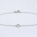 Witgouden armband met diamant 0.10 carat