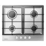 Inventum IKG6023GRVS  Inbouw gaskookplaat  59 cm  4 kookzones RVS/Zwar