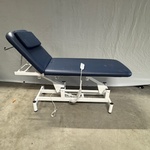 Behandeltafel, wit/blauw, Elektrisch