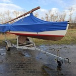 Zeilboot incl. trailer Bruynzeel valk, bouwjaar ca 1940