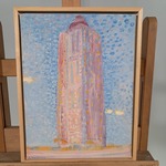 Drukwerk in lijst, Reproductie Van Mondriaan, Vuurtoren bij Westkapell