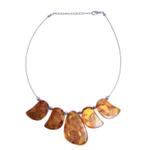 Baltisch Amber Statement Collier met ‘Sun Spangles’