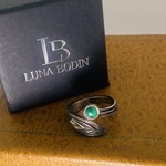 Zilveren ring – Luna Bodin Malachiaring