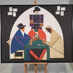 Drukwerk in lijst, Reproductie Van Theo Van Doesburg, De kaartspelers