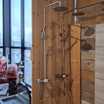 Regendoucheset, RVS geborsteld