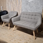 2-zits bank met stoel Grijs