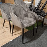 7x Eetkamerstoel met armleuning Grijs