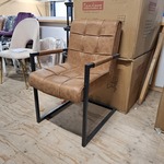 5x Eetkamerstoel met armleuning Bruin