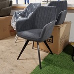 5x Eetkamerstoel met armleuning, draaibaar Antraciet