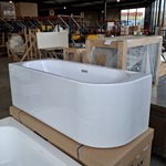 Halfvrijstaand ligbad , Glans wit