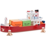 New Classic Toys – Containerboot met 4 Containers – Haven Lijn