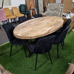 Ovale eetkamertafel met 6x stoel