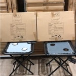 Ca. 60x Bijzettafel, Paco, zwart/lichtgrijs/donkergrijs, met bekerhoud