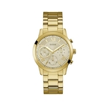 Guess Womens Multi Dial Horloge zonnemet roestvrij stalen band Goud Ar