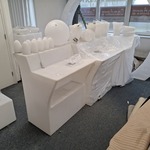 3-delige bar met LED verlichting Wit