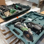 3x Hitachi bouwgereedschap in koffers met toebehoren Hitachi