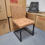 7x Eetkamerstoel Cognac