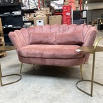 Design bank 140 cm breed, 2x bijzettafel