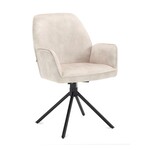2x Roterende eetkamerstoel, Velvet, oyster